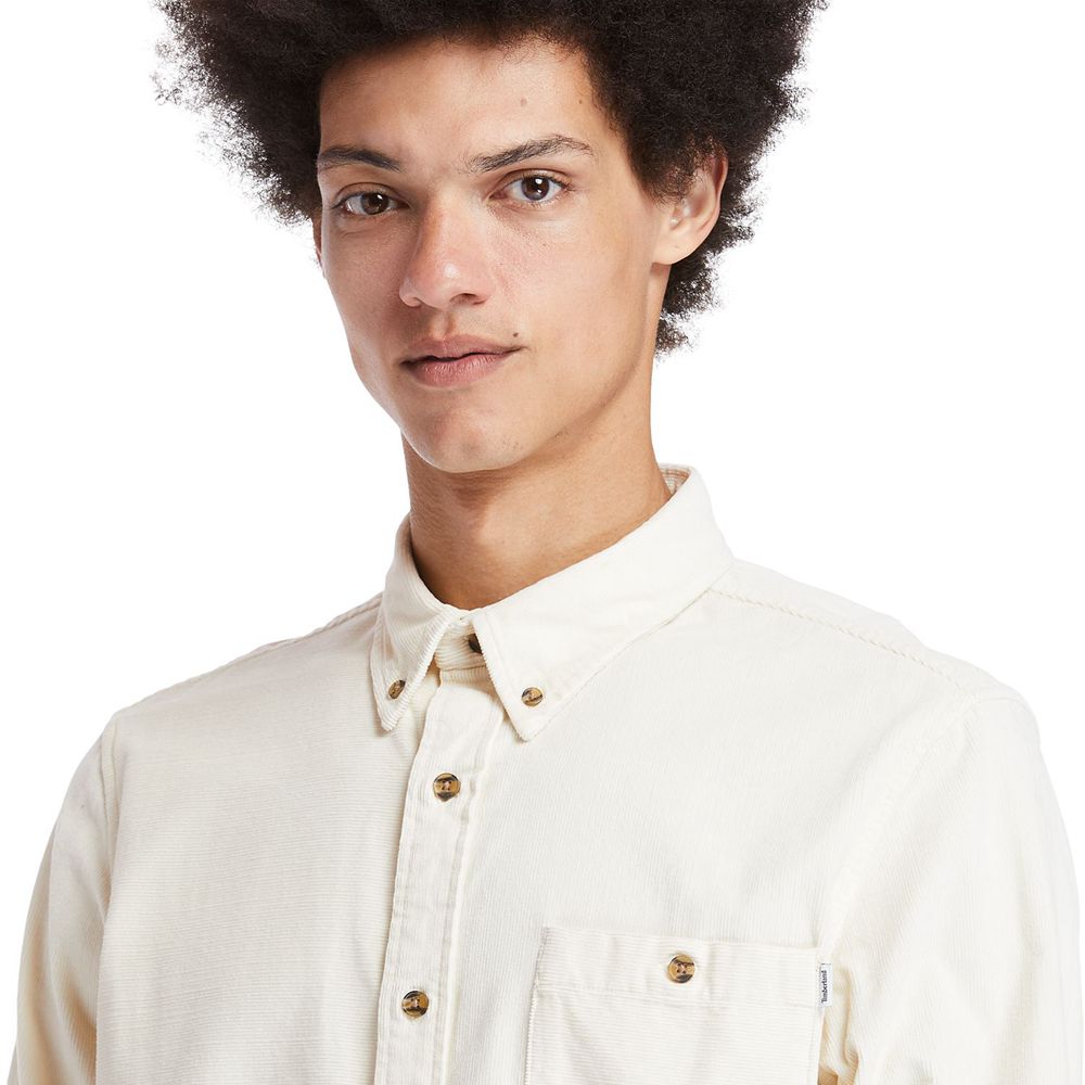 Camisa Masculino - Timberland Mascoma River Long-Sleeve Corduroy - QVMKF2047 - Branco